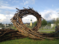 Gläserne Gärten in Frauenau mit Blick auf die Wallfahrtskirche - Bayerischer Wald in der Nähe der Ferienwohnung FeWo Moosau in D-94258 Frauenau &copy; Gine Selle, Frauenau